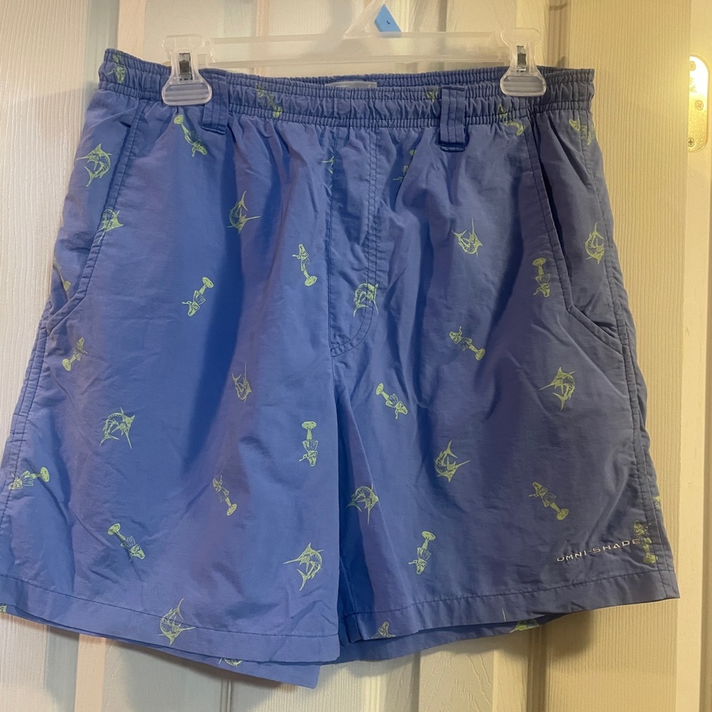 Men’s Columbia PFG swim trunks.